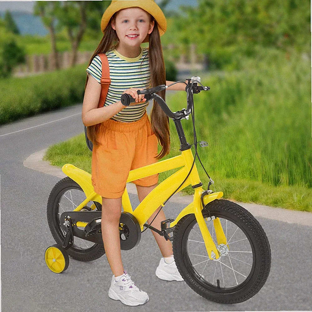 14'' Children's Bicycle Adjustable Learning Bicycle Kids Bike W/Auxiliary Wheels