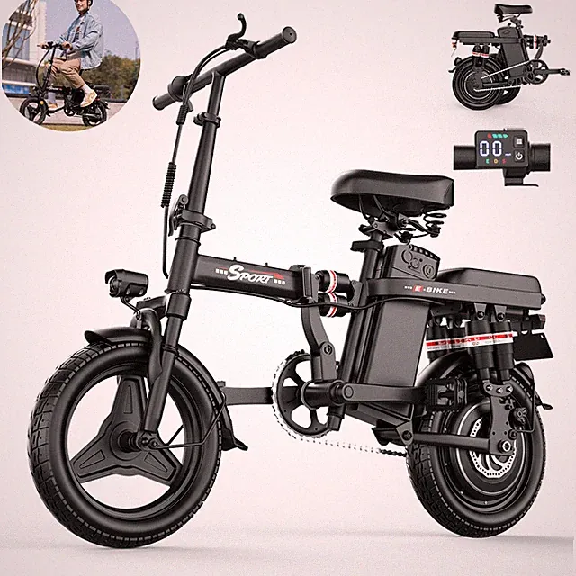 14" Folding Electric Bike 1200W Motor 48V 15AH 45 Miles Range for Adults Teens
