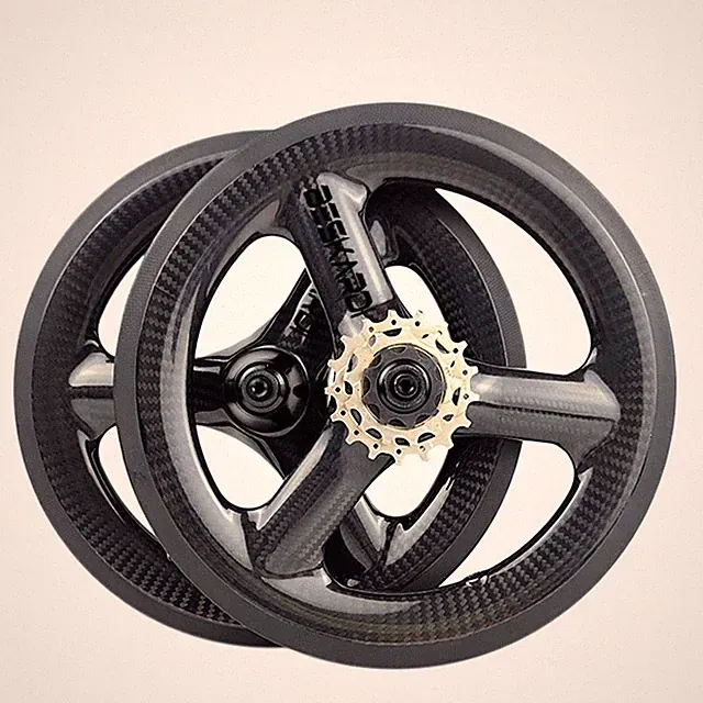 14 Inch 255 Folding Mini Bicycle Carbon Fiber Wheelset 6 Bolts Disc Brake Hubs
