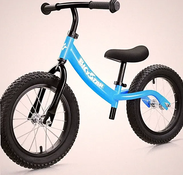 14" Toddler Balance Bike for Ages 3-6, Adjustable Seat, Rubber Tires, Blue
