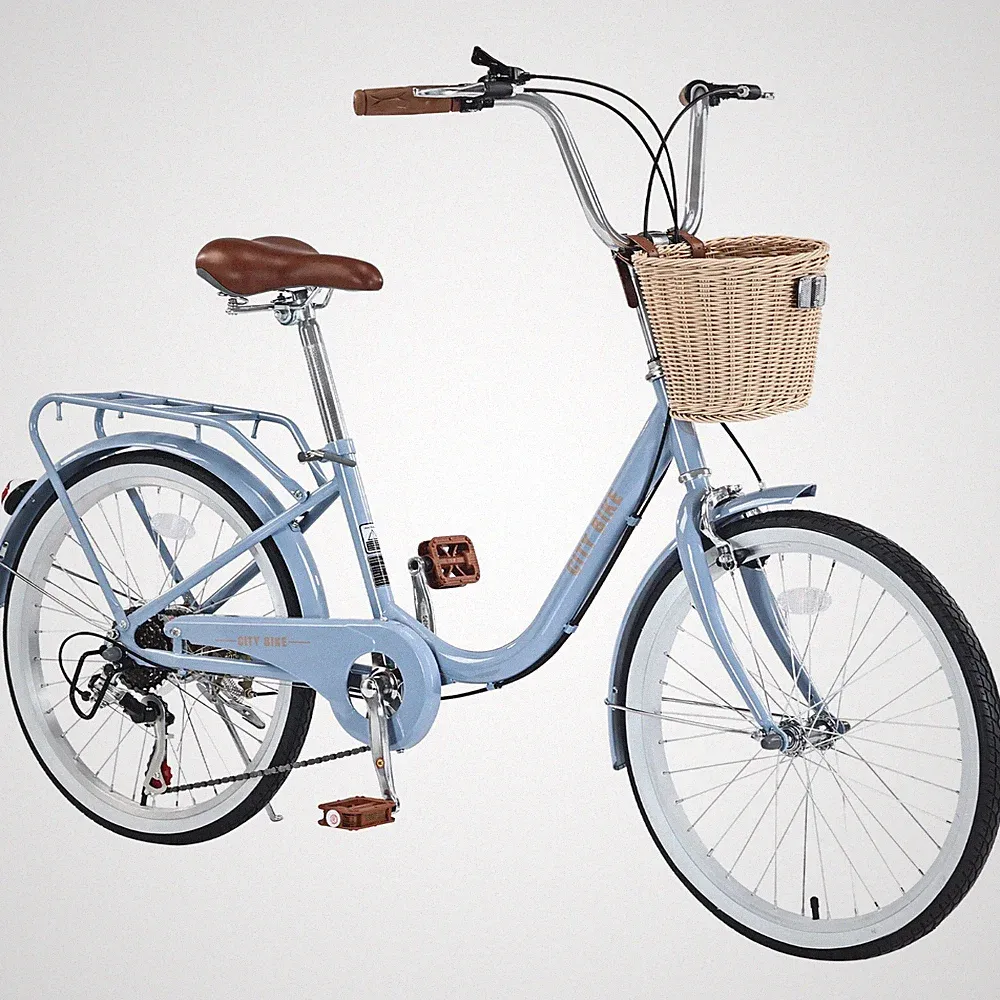 22 Inch Women's Bike Beach Cruiser Bike for Women/Girls，City Hybrid Bike 7 Speed
