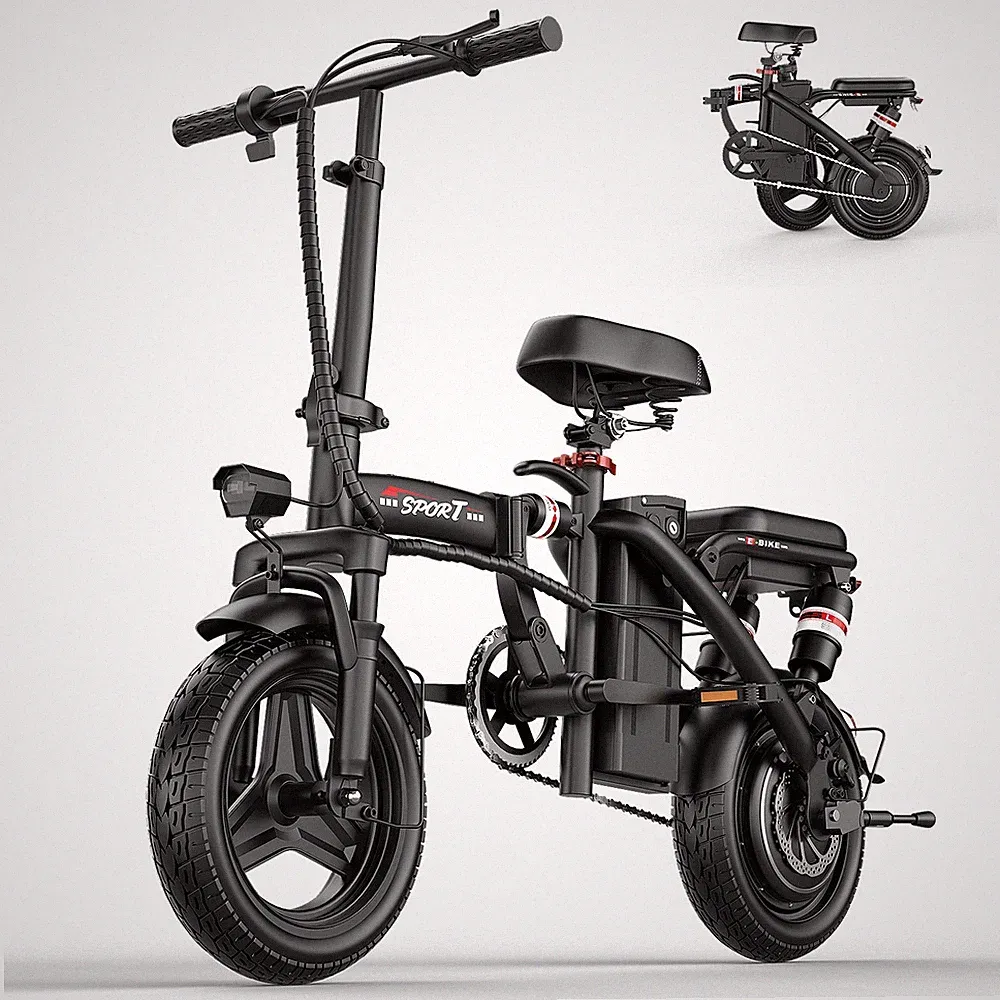ASKGO Lightweight Folding Ebike 1500W 48V 25MPH 14" Electric bike for Adults