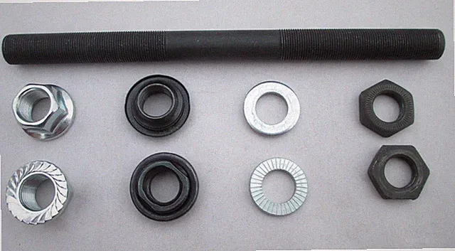 BMX 14mm Bicycle Hub Axle Set Parts Nuts Washers Axle Cone Lock Nut/sold as each
