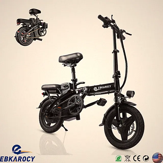 EBKAROCY Folding Ebike 14/20" 48V Electric Bike Bicycle Fat Tire 30mph Cycling