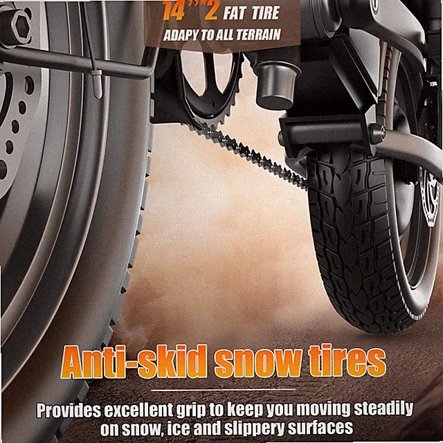 Folding Electric Bike 14" Fat Tire Ebike Full Suspension Adult Commuter Foldable