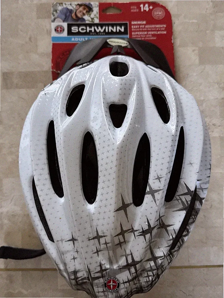 Schwinn Pathway White & Black Adult Bicycle Helmet Ages 14+ Adjustable Fit NWT