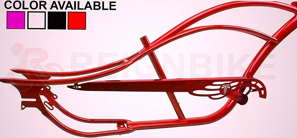 Stretch Beach Cruiser Bicycle Frame Disc Brake Mount Bronco 26 x 4.0 tires New
