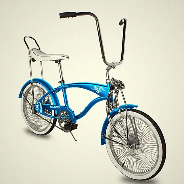 Tracer 20" Cruiser Lowrider Bike 140 Spokes Coaster Brake Blue Banana Seat Blue